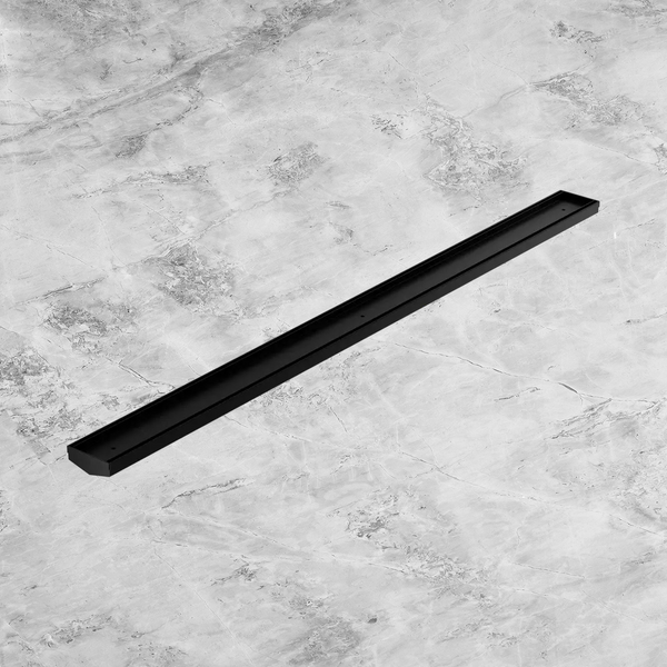 Nero Tile Insert V Channel 1200x82mm Floor Grate (without Outlet) Matte Black