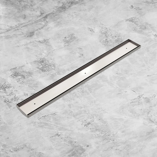 Nero Tile Insert V Channel 800x82mm Floor Grate (without Outlet) Brushed Nickel
