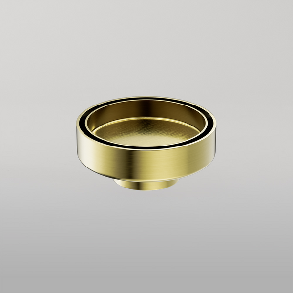 Nero 100mm Round Tile Insert Floor Waste 50mm Outlet Brushed Gold