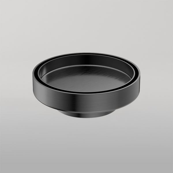 Nero 130mm Round Tile Insert Floor Waste 80mm Outlet Gun Metal