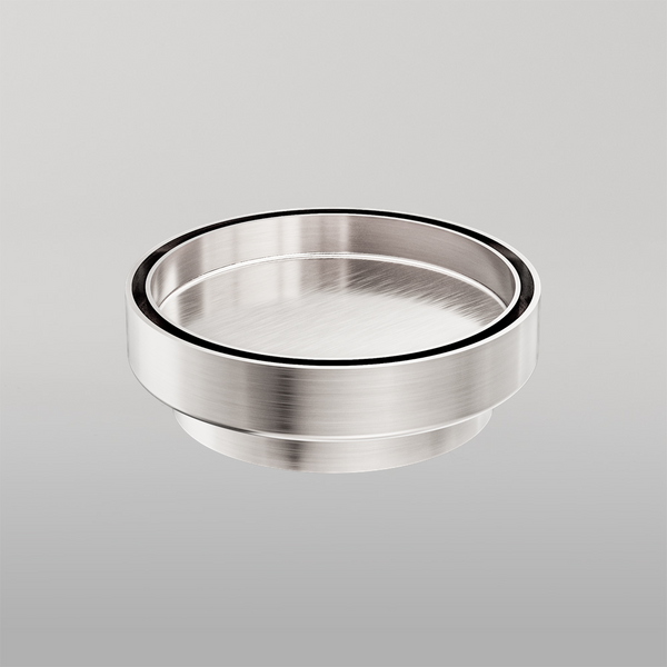 Nero 130mm Round Tile Insert Floor Waste 100mm Outlet Brushed Nickel