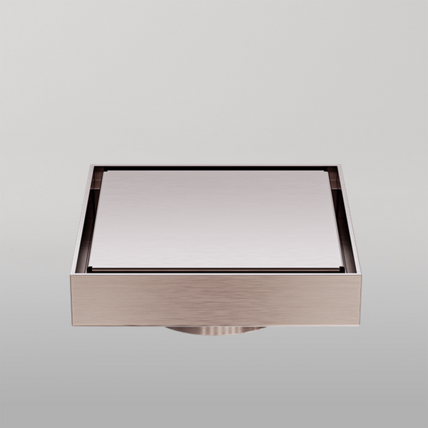Nero 100mm Square Tile Insert Floor Waste 80mm Outlet Brushed Bronze