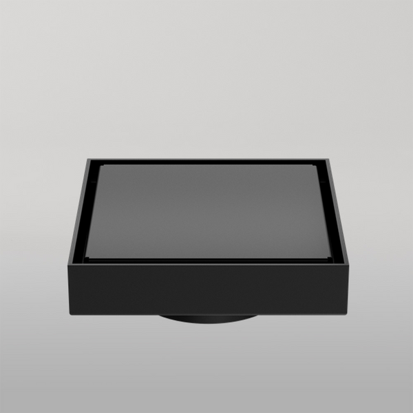 Nero 130mm Square Tile Insert Floor Waste 80mm Outlet Matte Black