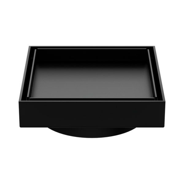 Nero 100mm Square Tile Insert Floor Waste 80mm Outlet Matte Black