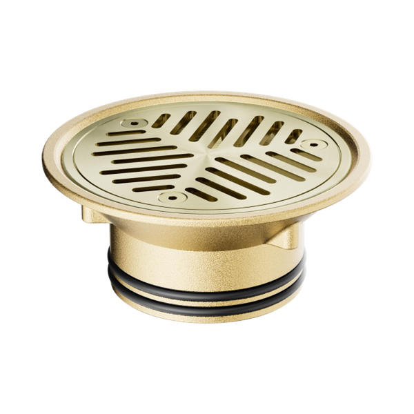 Nero Vinyl Floor Grate to Suit 80mm Outlet Brushed Gold