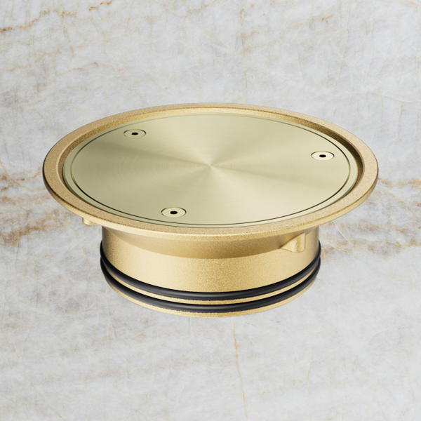 Nero Vinyl Floor Clean-Out to Suit 100mm Outlet Brushed Gold