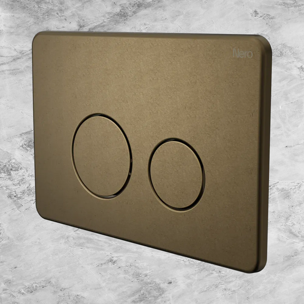Nero In Wall Toilet Push Plate Tumbled Antique Brass
