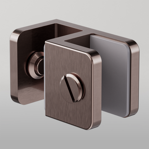 Nero Over-Panel Glass To Glass Fitting 10mm Glass Brushed Bronze