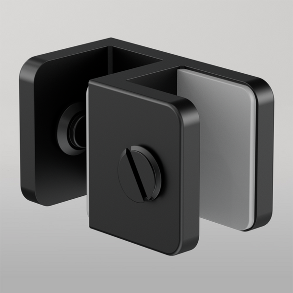 Nero Over-Panel Glass To Glass Fitting 10mm Glass Matte Black