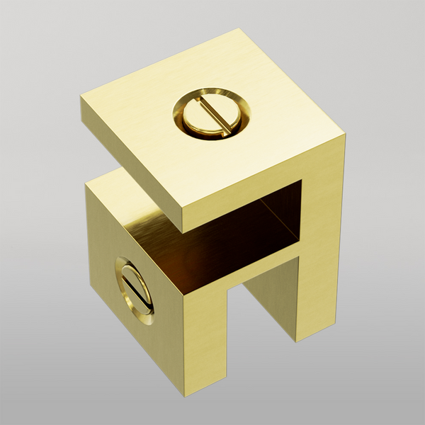 Nero Over-Panel Glass To Glass Fitting 10mm Glass Brushed Gold