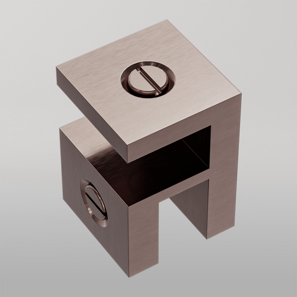 Nero Over-Panel Glass To Glass Fitting 10mm Glass Brushed Bronze