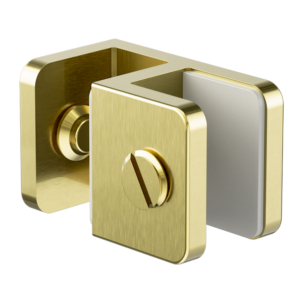 Nero Over-Panel Glass To Glass Fitting 10mm Glass Brushed Gold