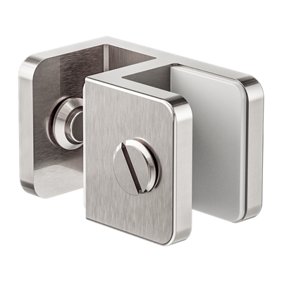 Nero Over-Panel Glass To Glass Fitting 10mm Glass Brushed Nickel