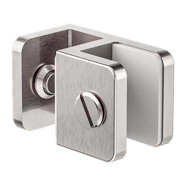 Nero Over-Panel Glass To Glass Fitting 10mm Glass Brushed Nickel