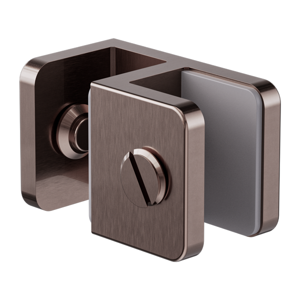 Nero Over-Panel Glass To Glass Fitting 10mm Glass Brushed Bronze