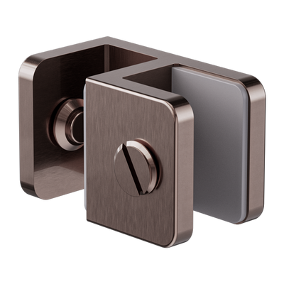 Nero Over-Panel Glass To Glass Fitting 10mm Glass Brushed Bronze