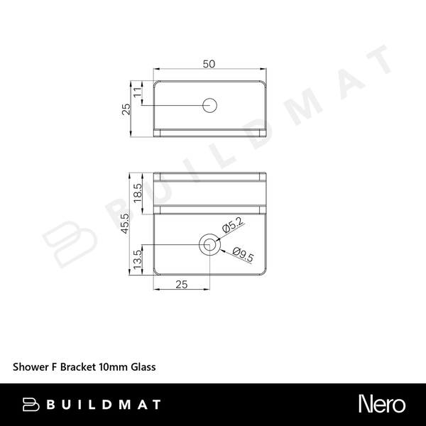 Nero Shower F Bracket 10mm Glass Rome Bronze