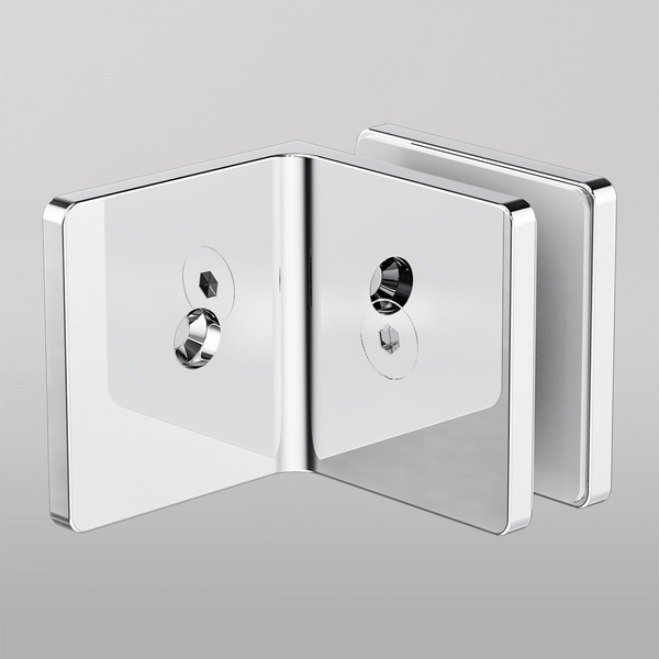 Nero 90 Degree Glass To Wall Bracket 10mm Glass Chrome