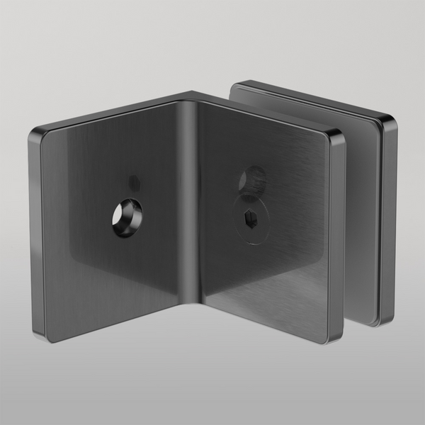 Nero 90 Degree Glass To Wall Bracket 10mm Glass Gunmetal