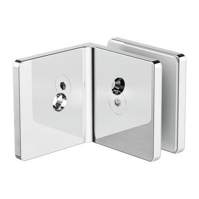 Nero 90 Degree Glass To Wall Bracket 10mm Glass Chrome
