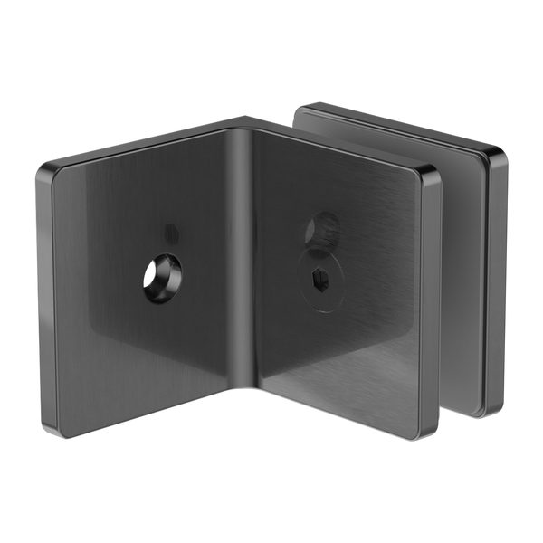 Nero 90 Degree Glass To Wall Bracket 10mm Glass Gunmetal