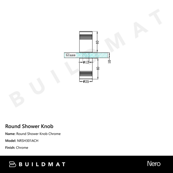 Nero Round Shower Knob Chrome