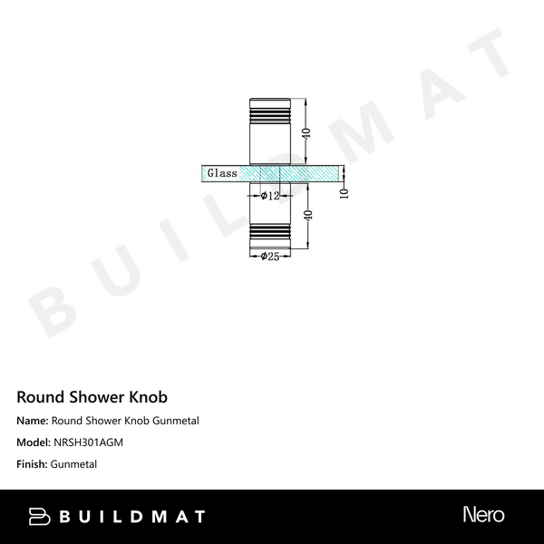 Nero Round Shower Knob Gunmetal