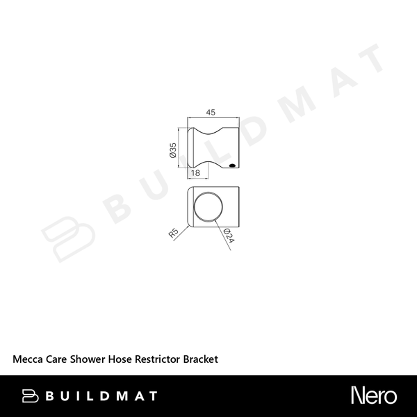 Nero Mecca Care Shower Hose Restrictor Bracket Brushed Gold