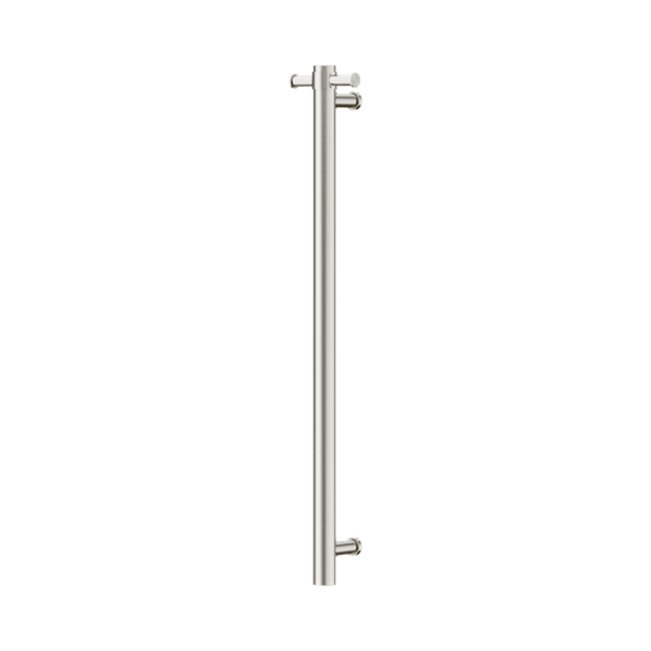 Nero Mecca 12V Single Vertical Heated Towel Rail Brushed Nickel