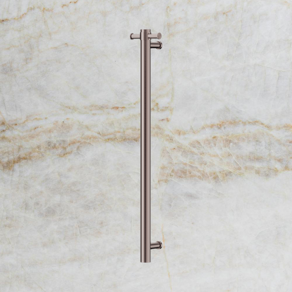 Nero Mecca 12V Single Vertical Heated Towel Rail Brushed Bronze