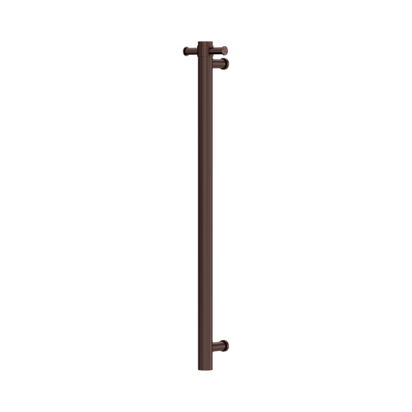 Nero Mecca 12V Single Vertical Heated Towel Rail 900mm Rome Bronze