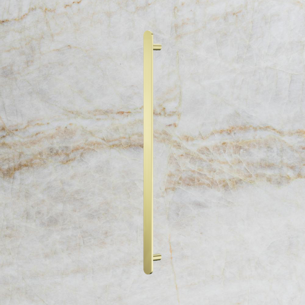 Nero Bianca 12V Single Vertical Heated Towel Rail Brushed Gold
