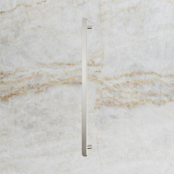 Nero Bianca 12V Single Vertical Heated Towel Rail Brushed Nickel