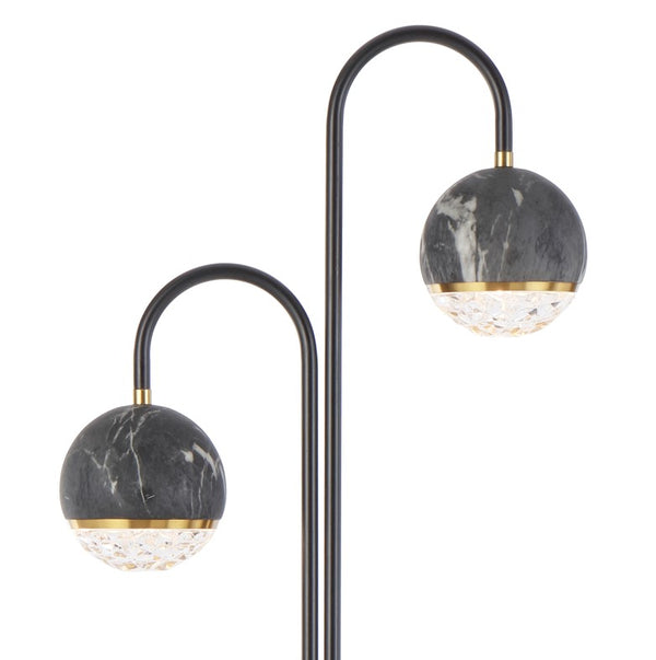 Telbix Oneta 2 Lights Floor Lamp Black