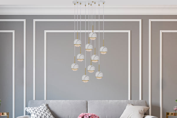 Telbix Oneta 10 Lights Pendant White