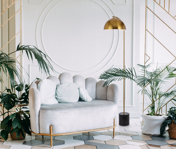 Telbix Ortez Floor Lamp Black Antique Gold