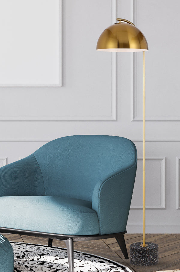 Telbix Ortez Floor Lamp Black Terrazzo