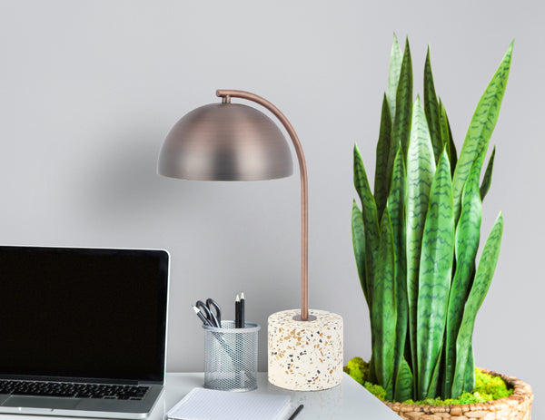 Telbix Ortez Table Lamp White Terrazzo