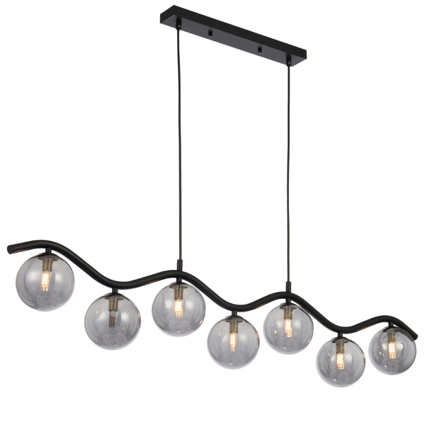 Telbix Orton 7 Light Pendant Black Smoke