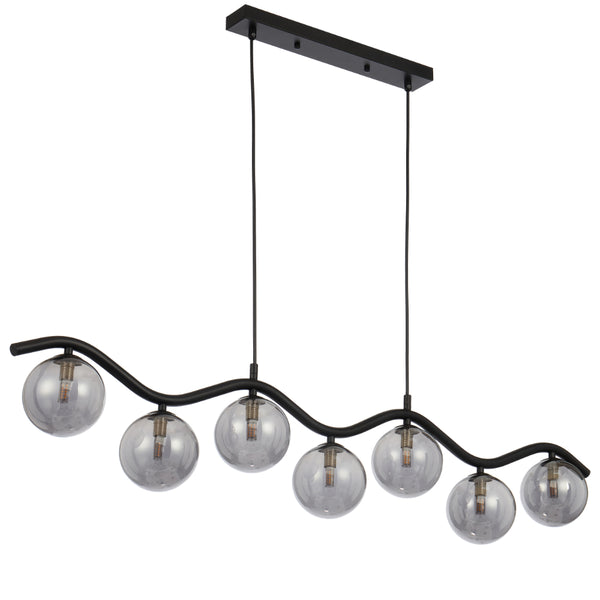 Telbix Orton 7 Light Pendant Black Smoke