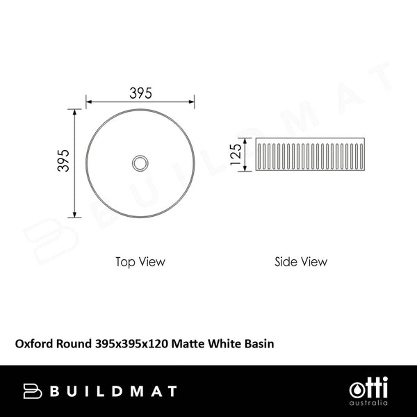 Otti Oxford Round 395x395x120 Matte White Basin