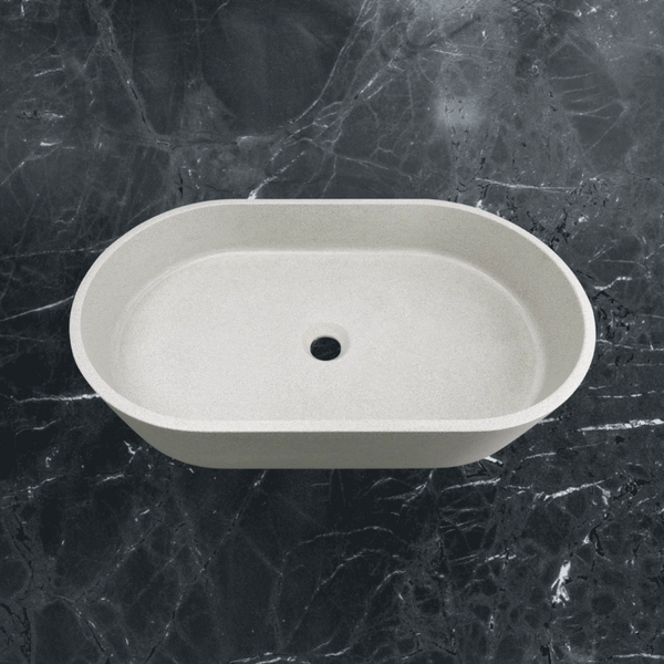 Otti Clayton Oval 600x350x120 Concrete Linen Basin