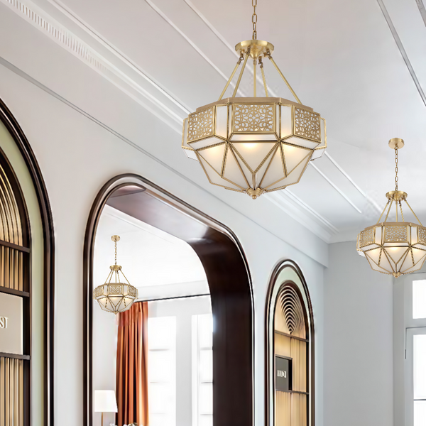 Telbix Overton Pendant CTC Brass