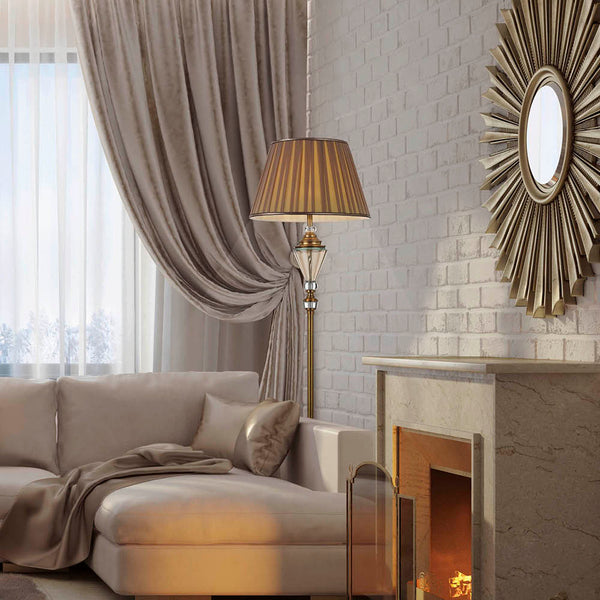 Telbix Oxford Floor Lamp Antique Brass