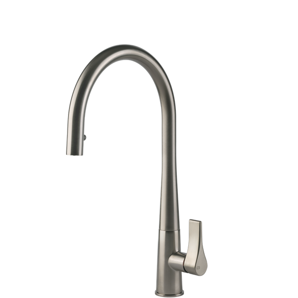 Gessi Proton Goose Neck Pull Out Mixer Brushed Nickel
