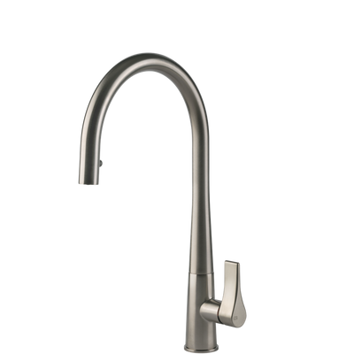 Gessi Proton Goose Neck Pull Out Mixer Brushed Nickel