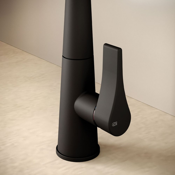 Gessi Proton Goose Neck Pull Out Mixer Matte Black
