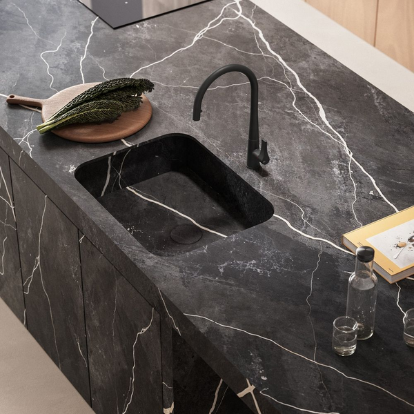 Gessi Proton Goose Neck Pull Out Mixer Matte Black