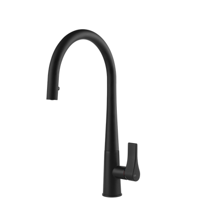Gessi Proton Goose Neck Pull Out Mixer Matte Black