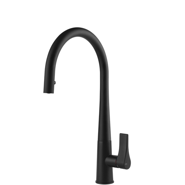 Gessi Proton Goose Neck Pull Out Mixer Matte Black